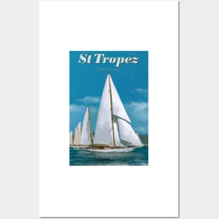 Saint Tropez classic yachts, French Riviera France Posters and Art